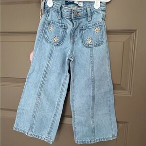 Old Navy Light Blue Kids Jeans with Floral Embroidery